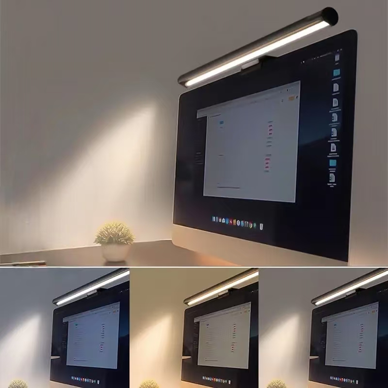 Yellow Desk Setup - مصباح مكتبي معلق بشاشة LED صديقة