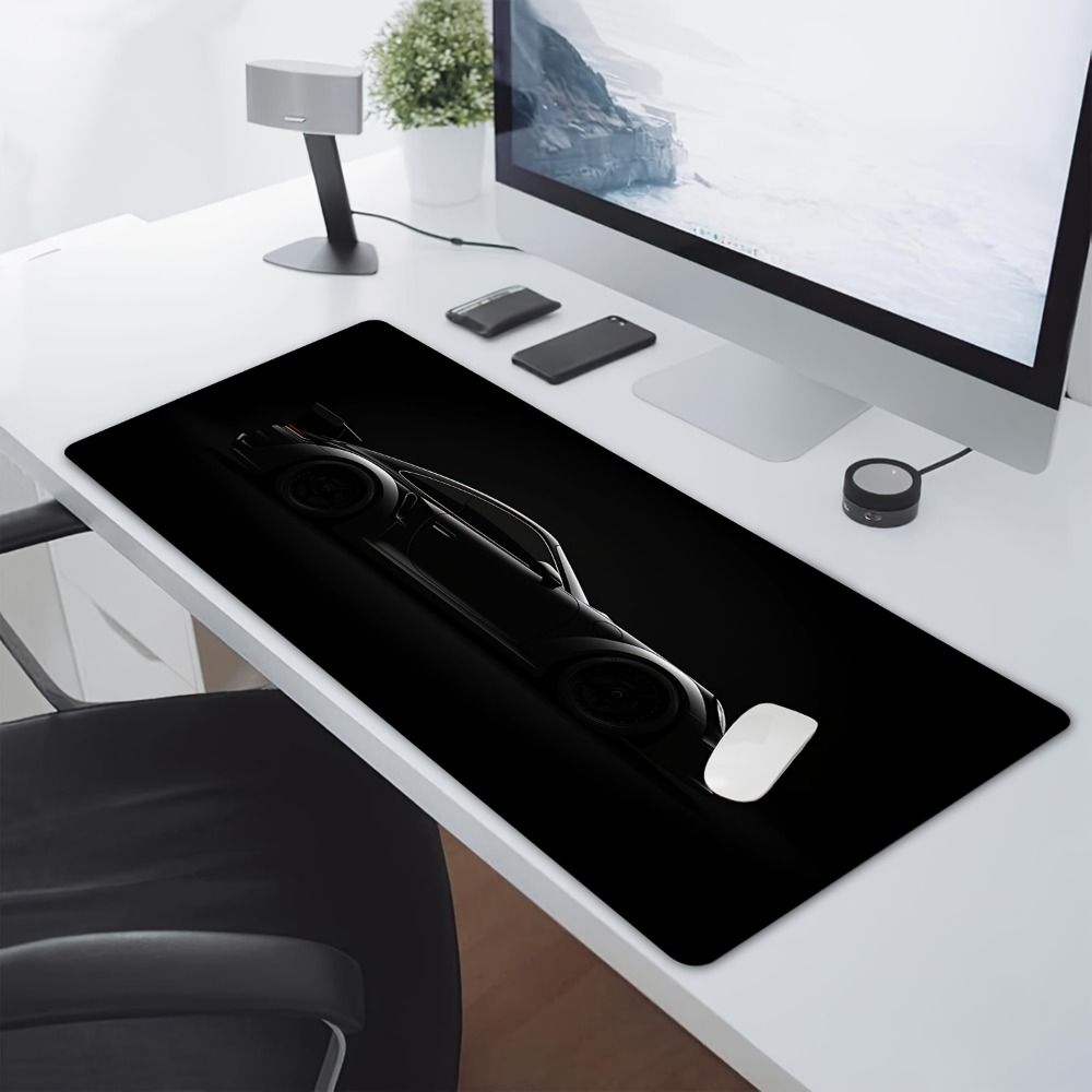 Desk Setup Editing - لوحة ماوس ألعاب سوداء مصقولة -