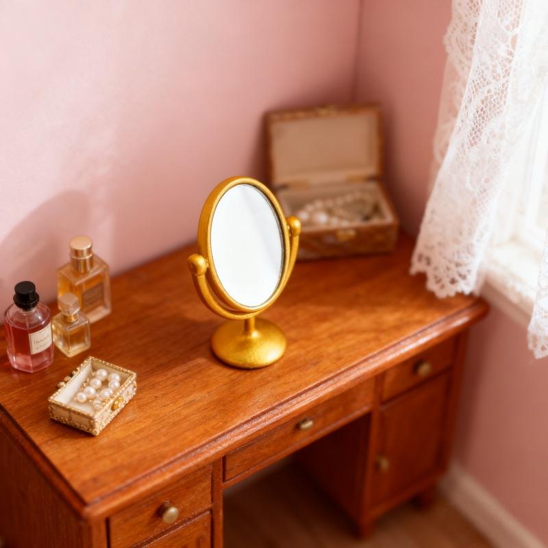 نموذج مصغر لطاولة زينة بمرآة ع - مراجعة Desk Setup Retro وسعره