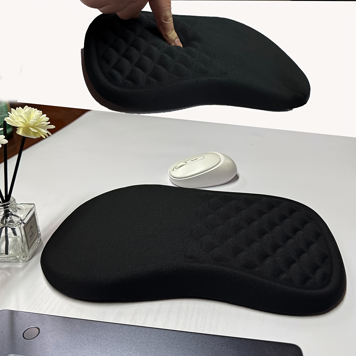 لوحة ماوس، مسند معصم من الفوم  - مراجعة Desk Setup Black وسعره