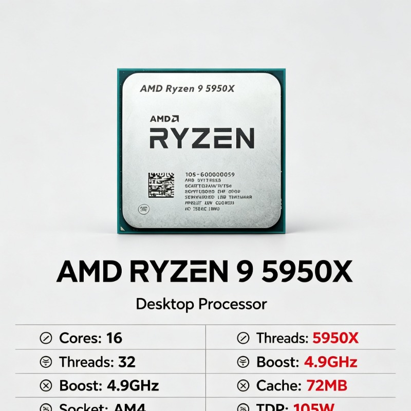 معالج AMD Ryzen 9 5950X بـ 16  - مراجعة Amd Cpu Ryzen 9 وسعره