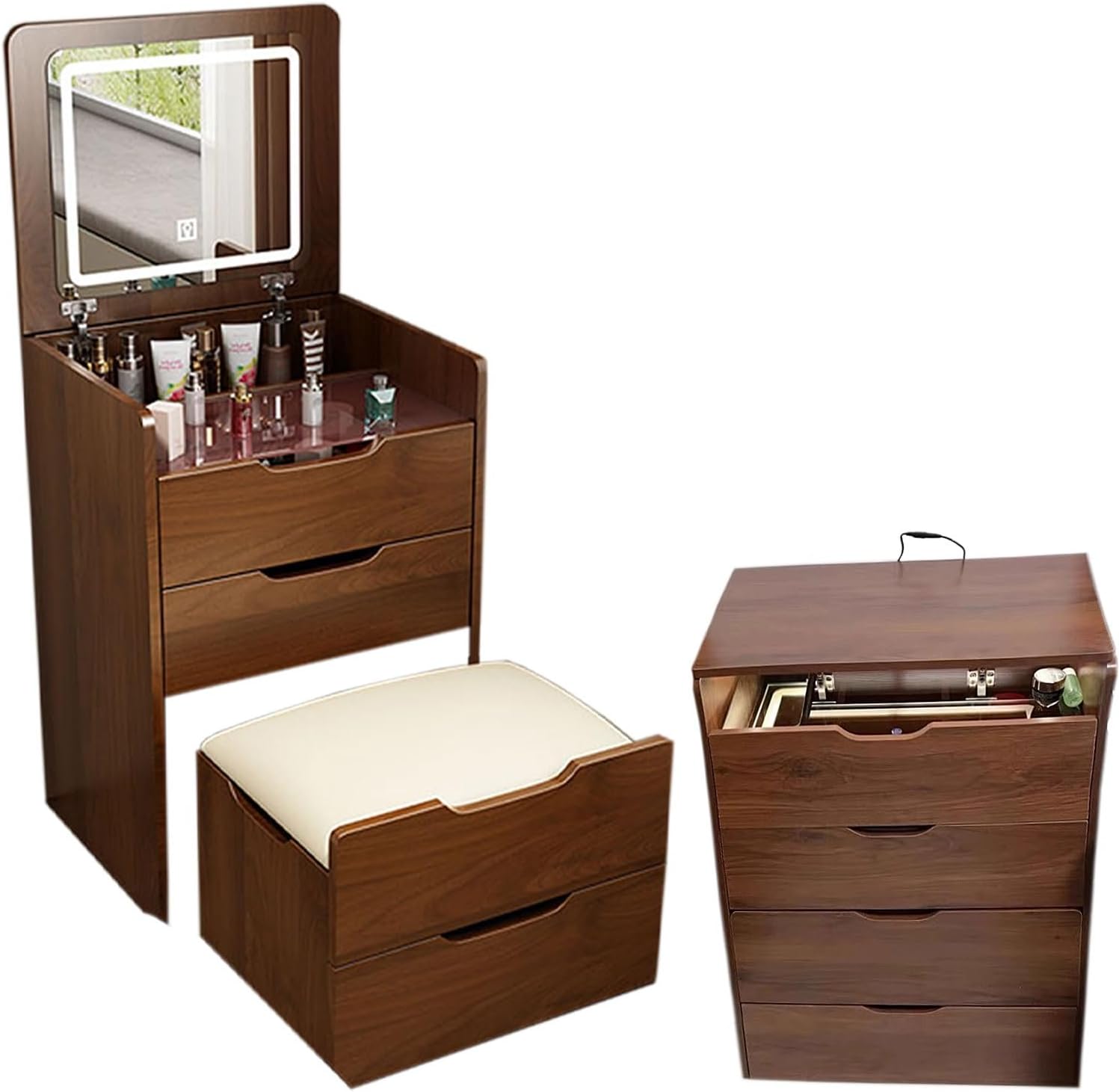 طاولة تجميل 3 في 1 من خشب الجو - مراجعة Desk Setup In Small Bedroom وسعره