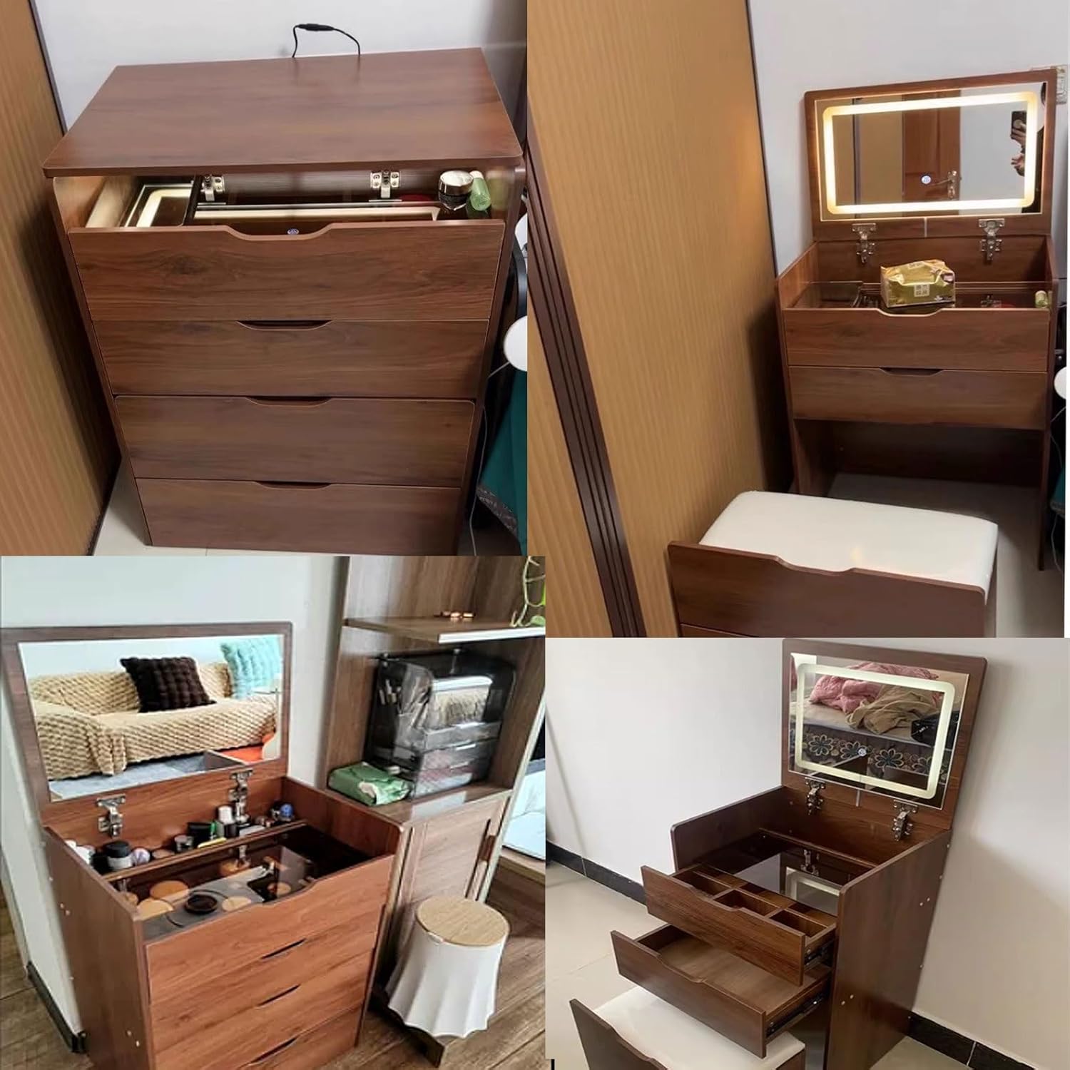 طاولة تجميل 3 في 1 من خشب الجو - مراجعة Desk Setup In Small Bedroom وسعره