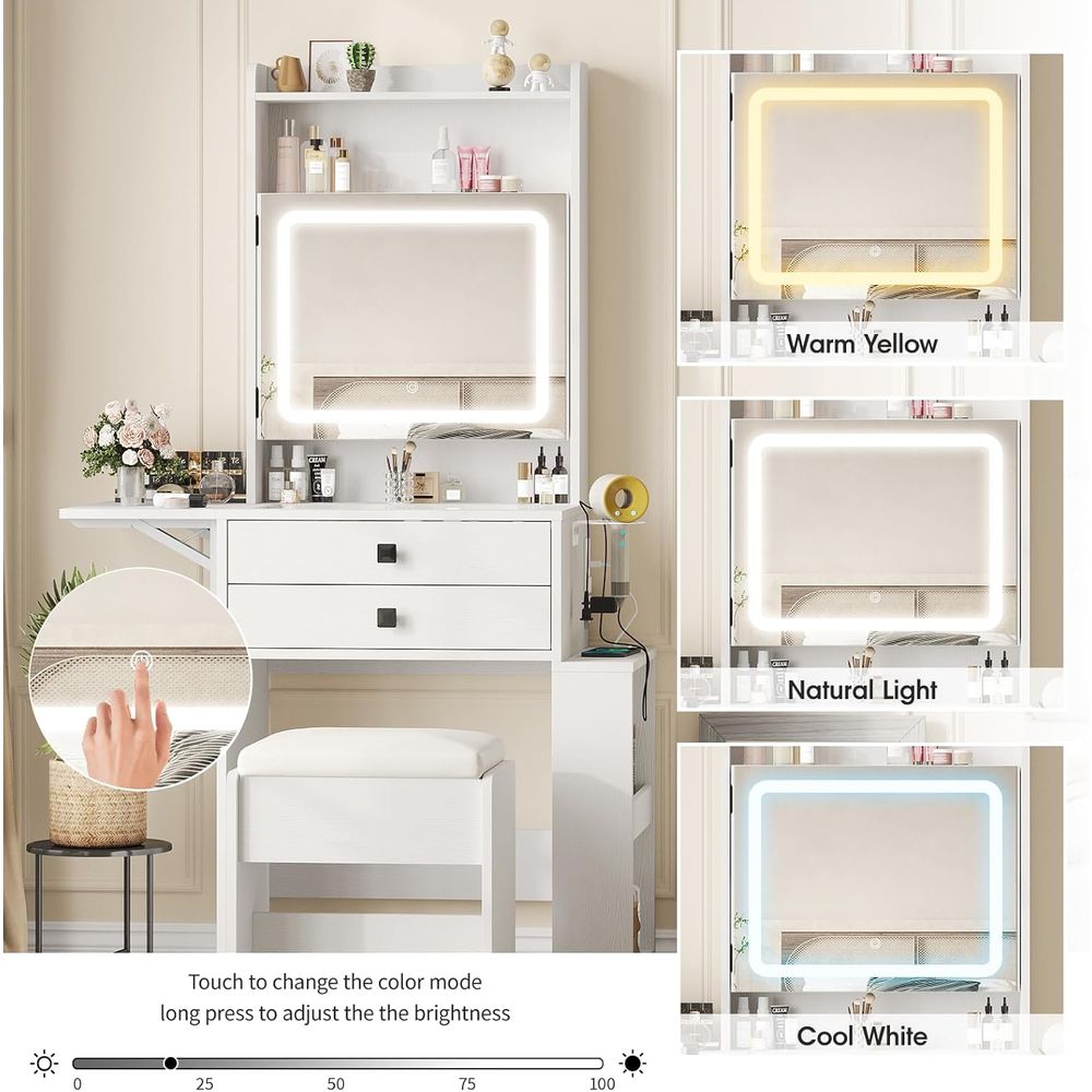 طاولة مكياج صغيرة من Vabches م - مراجعة Desk Setup In Small Bedroom وسعره