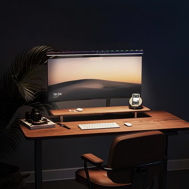 مصباح مكتب معلق بشاشة LED، مصب - مراجعة Yellow Desk Setup وسعره