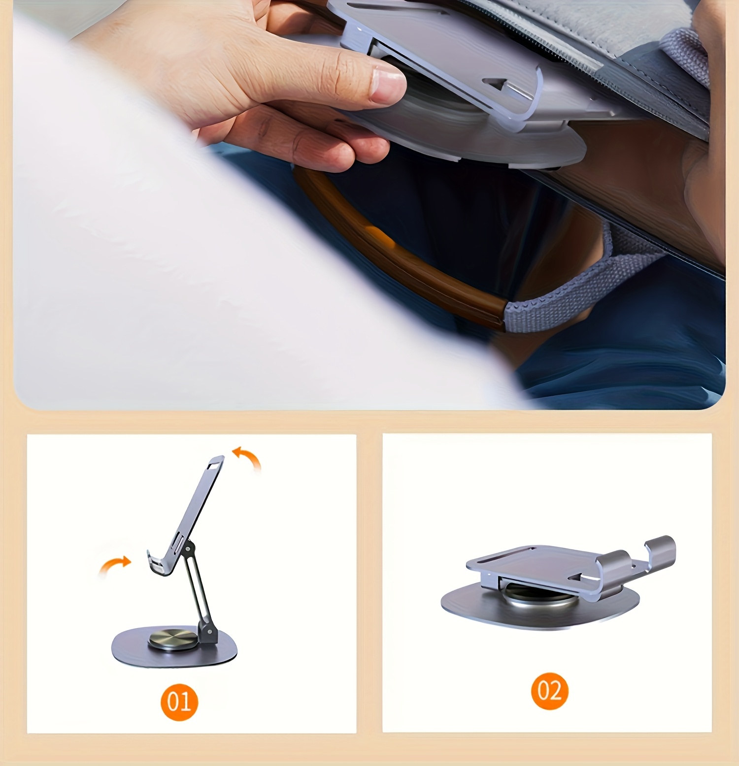 حامل هاتف معدني قوي قابل للطي، - مراجعة Desk Setup Gear وسعره